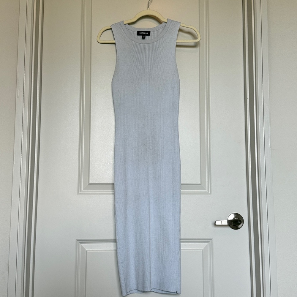 Express icy blue Ribbed Knit dress